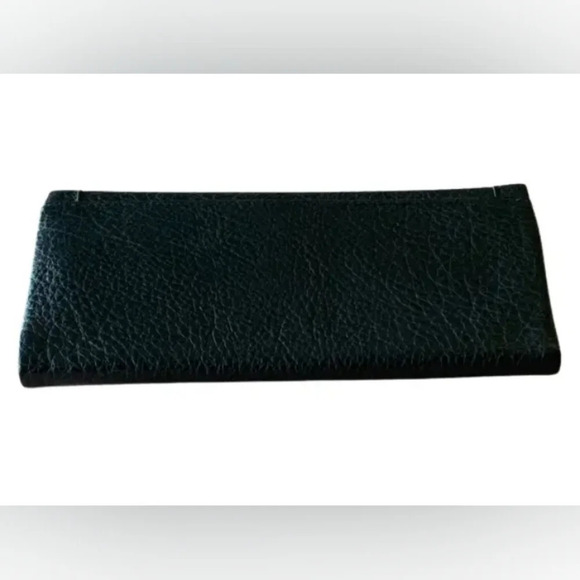 🐼🐼🐼time and Tru Black Extra Soft Wallet w/Bronze Accents, Farrah Flap Front - Picture 3 of 7